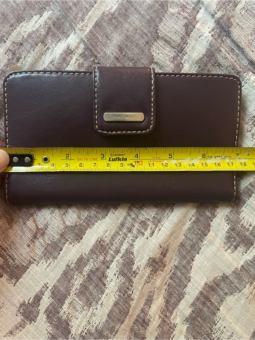 Nine West Deep Plum Leather Snap Wallet - Picture 5 of 6